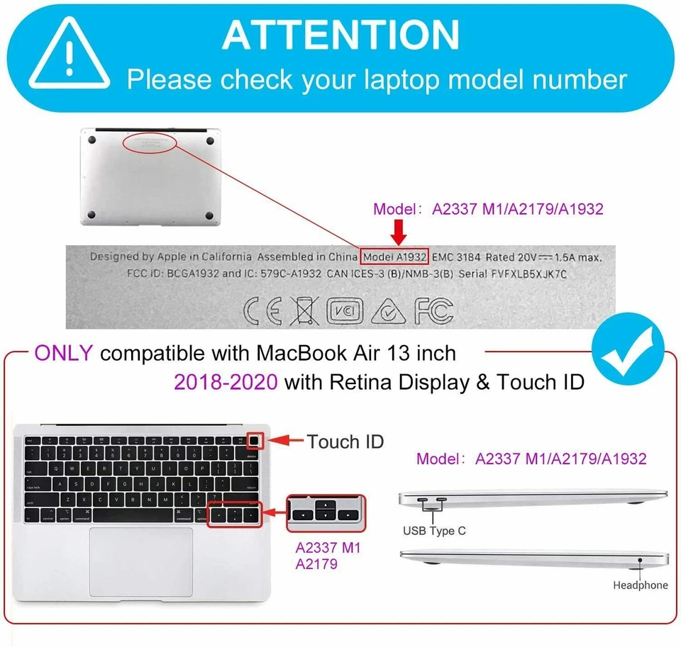Funda rígida para MacBook Air 2020 13 pulgadas A2179 A1932  Foto 4 de 4