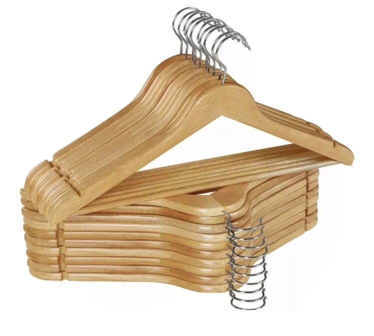 Wooden Hangers High Grade (30 PACK) Solid Wood Coat Hanger With Cut Notches - Image 2 of 4