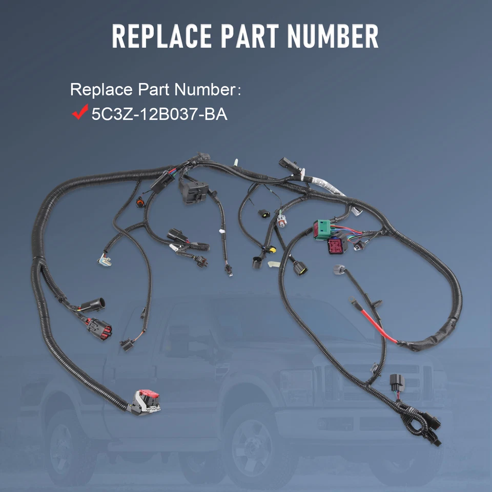 Chicote de fios para 2005-07 Ford F-250/F-350/F-450/F-550 Super Duty Engine 6.0L - Imagem 2 de 4