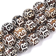 1 Strd Tibetan Style dZi Beads Natural Agate Round Beads Stone Loose Spacer 12mm