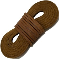 TOFL Leather Boot Laces-easy Sizing Cut to Fit Brown 72" Long
