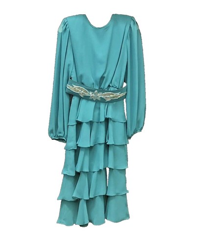 Sl Fashions Women's Printed Tiered-Layered Chiffon Dress - Blue/multi 14 |  eBay