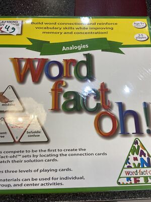 Brand New Sealed Analogies Word Fact Oh Basic Game Learning Advantage