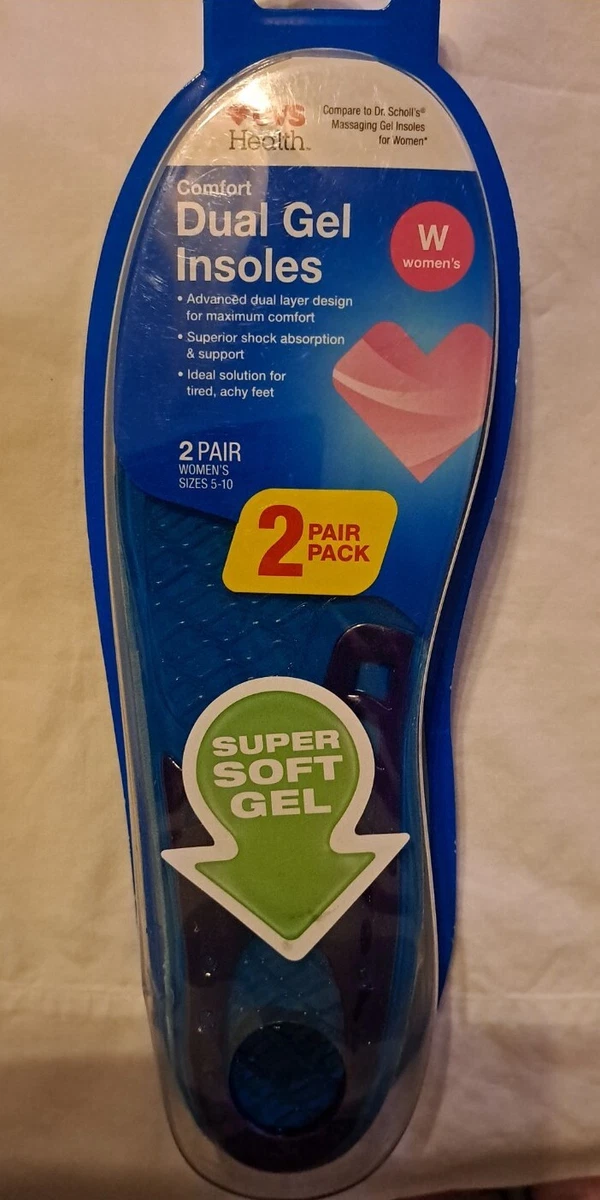 NEW CVS Comfort Dual Gel Insoles for Women 2PAIRS 4pcs