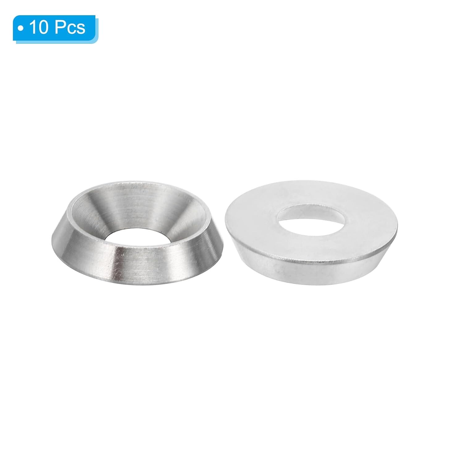 M8 Finish Countersunk Washer, 10Pcs 22Mm Dia. 4.5Mm Tall Solid 304 Stainless Ste
