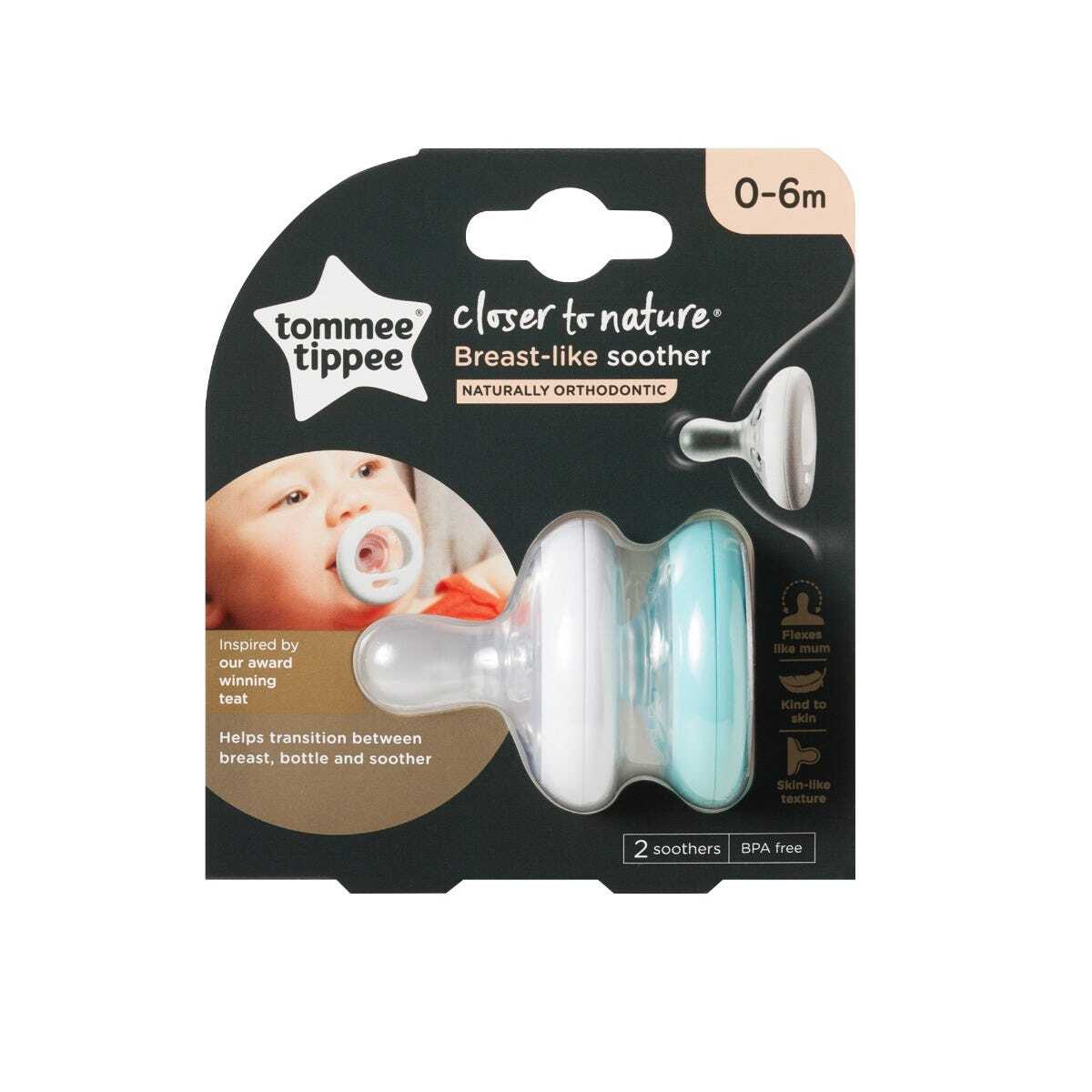 Tommee Tippee Silicone Soother Breast-Like Skin-Like Texture 0-6m