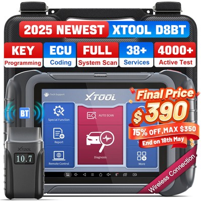 2025 XTOOL D8BT OBD2 Scanner Full System Diagnostic Tool Car Module E.CU Coding