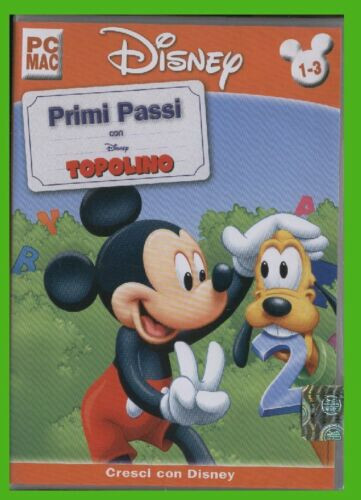 TOPOLINO "PRIMI PASSI 2" anni 1-3 cresci con disney SIGILLATO cd rom...