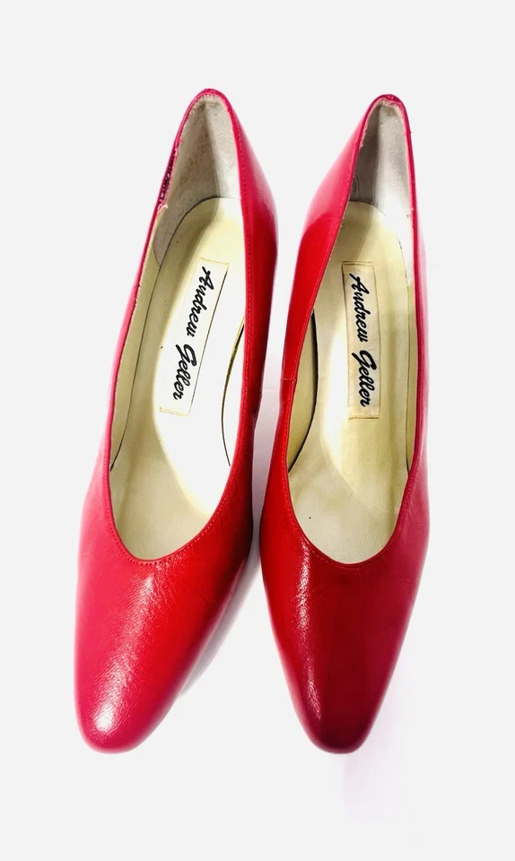 Andrew Gellar Vintage Rojo Tacones Altos Talla 7m Foto 2 de 4