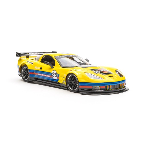 NSR Corvette C6.R Martini Yellow voiture slot rétablissant la tenue de route sur circuit 1/32
