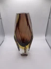 Vintage Murano Sommerso Faceted Art Glass Vase Rare  Marked 800