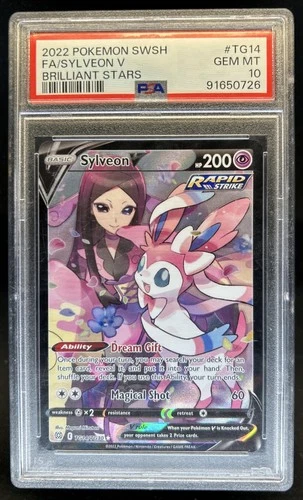 2022 Pokemon SWSH Brilliant Stars Sylveon V Trainer Gallery #TG14/TG30 PSA 10