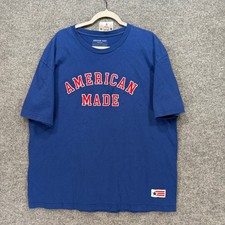American Giant TShirt Mens XXL Blue American Made Graphic Cotton USA Made Casual
