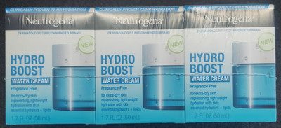 3 Pack New Neutrogena Hydro Boost Hyaluronic Acid Water Cream 1.7 oz (50 mL)
