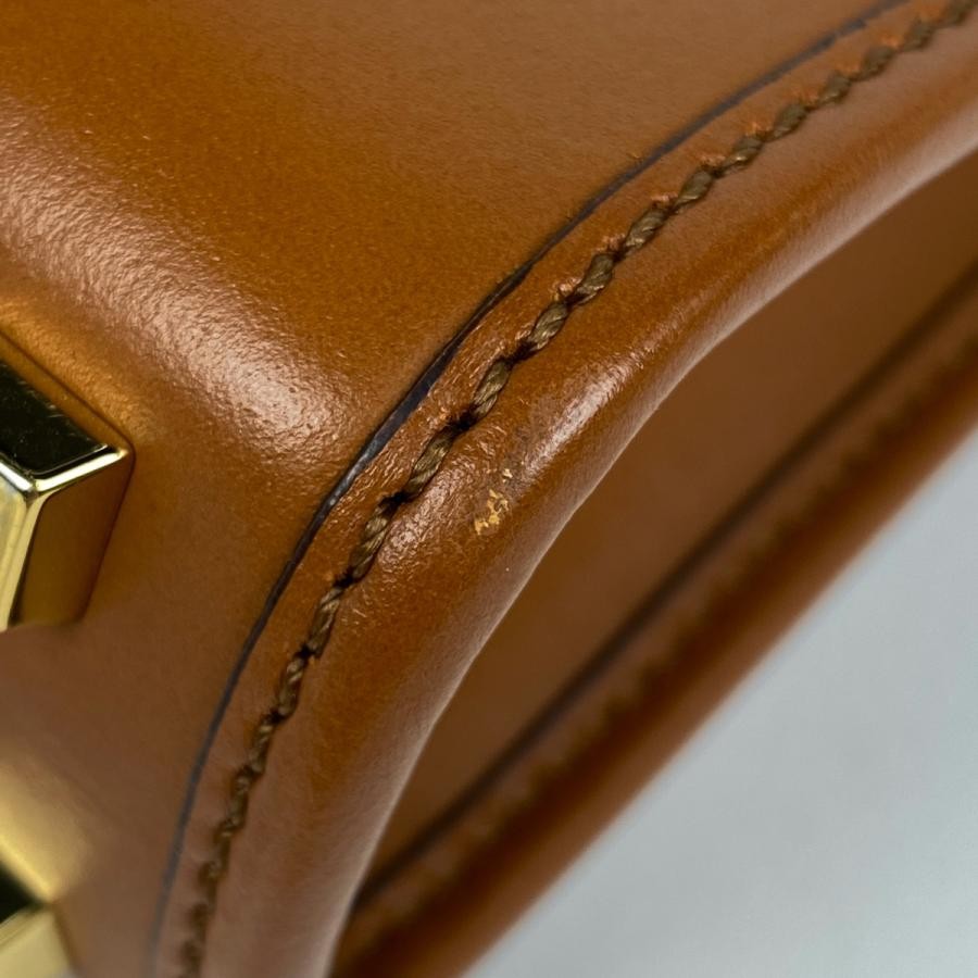 FENDI Sunshine Shopper Mini Handbag 2-Way Shoulder Bag Leather Brown #BS1135 thumbnail 3