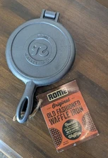 Rome 7" Cast Iron Heavy Duty #1100 Old Fashioned Waffle Iron NEW