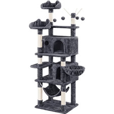 67.1'' H Multi-Level Cat Tree Cat Tower with Condos, Dark Gray