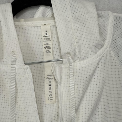 Lululemon Pullover Womens 8 White Hooded Packable Lightweight Windbreaker Jacket - Picture 3 of 12