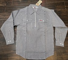 Ben Davis Half Zip long sleeve Hickory Stripe Pullover Shirts Size M