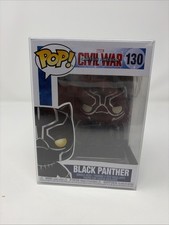 Funko Pantera Negra #130 Pop Marvel Guerra Civil Figura Cabeza Bobble con Protector