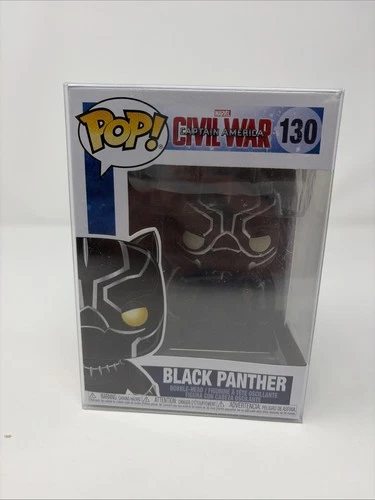 Funko Black Panther #130 Pop Marvel Civil War Bobble-Head Figure with Protector