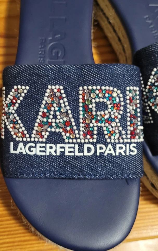 Sandalias de cuña Karl Lagerfeld Demin alpargata, talla 6,5 Foto 4 de 4