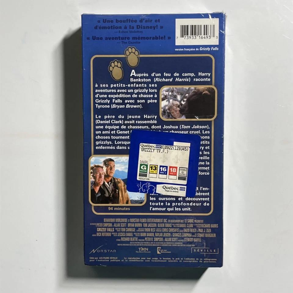 Grizzly (VHS, French Version) Brand New, Sealed, Rare VHS ! - Image 2 of 4