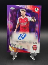 2025-26 Topps Chrome UEFA Martin Odegaard #157 Arsenal Purple /75 AUTO ⚽