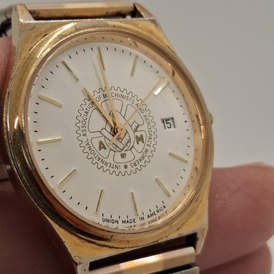 Vintage IAMAW Union Watch - American Time Ltd - Service Award - Needs Battery
