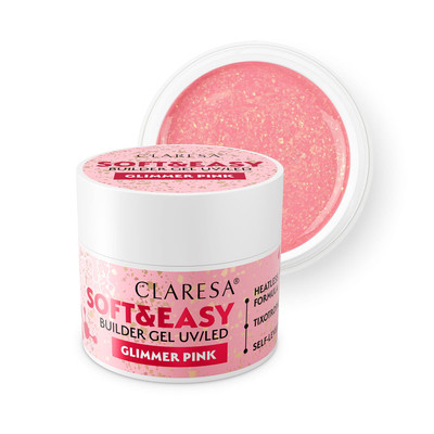 Builder Gel Soft&Easy Glimmer Pink 12g Claresa Muscheleffekt