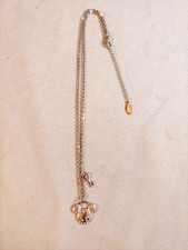 Disney Silver Tone Mickey Mouse Rhinestone Necklace with Key