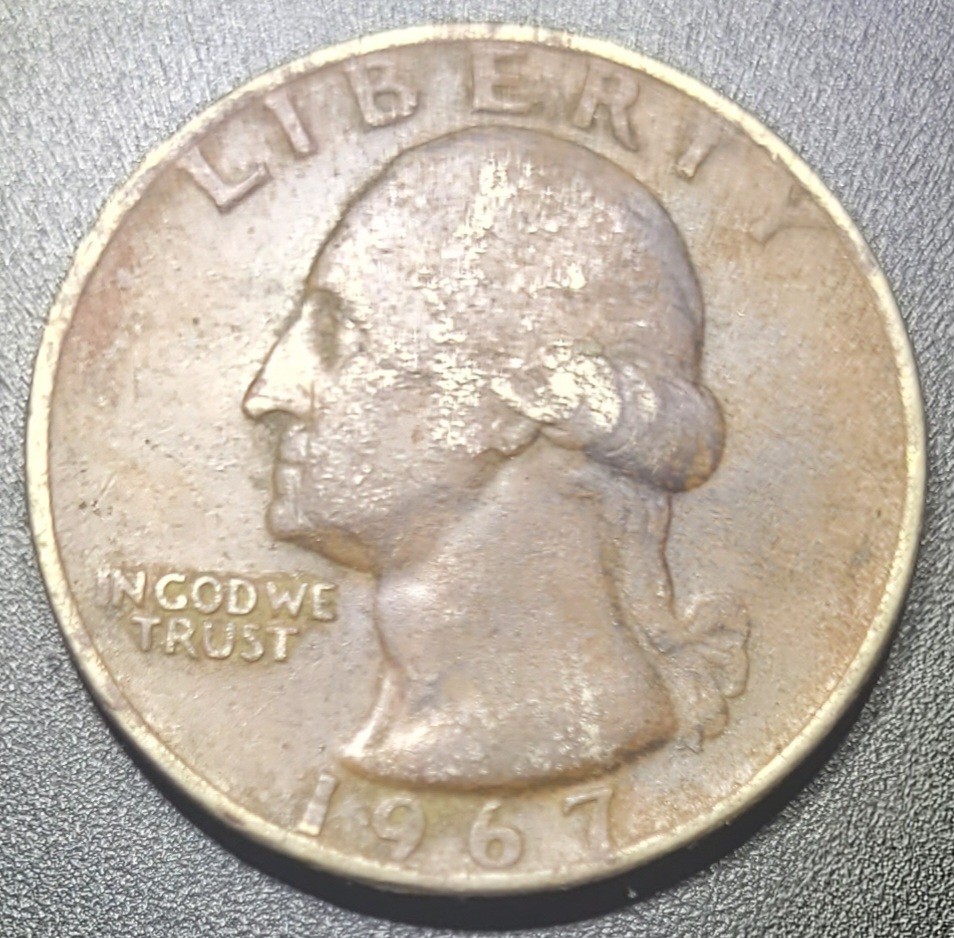 【mutation】　P. Peawchan  queen F304. 1967 BLACK BEAUTY Improperly Annealed Error Washington Quarter