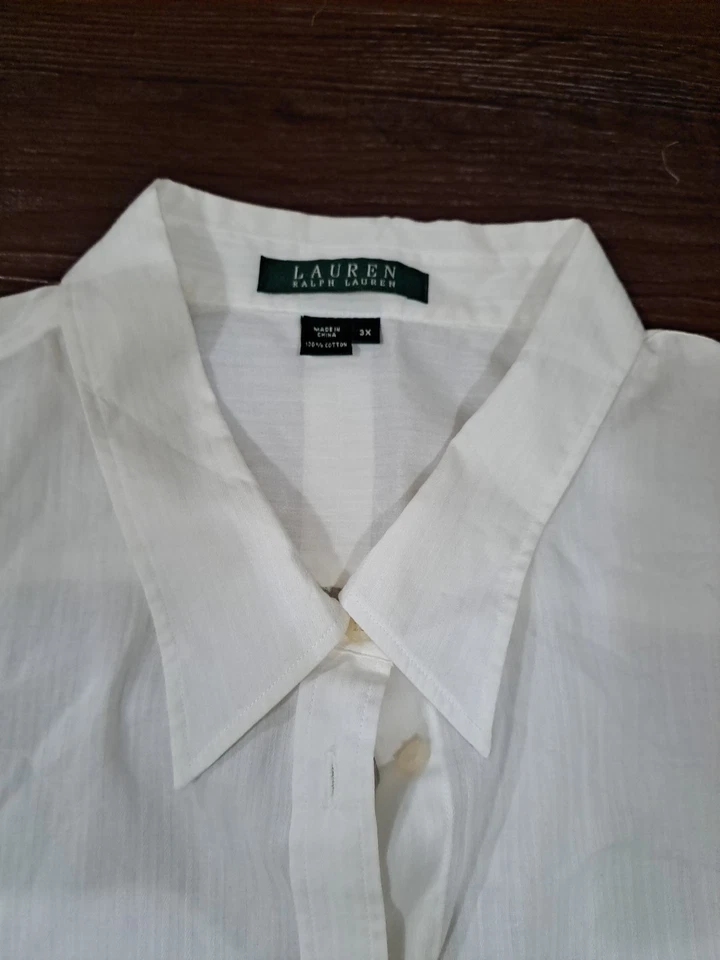 Lauren Ralph Lauren White Cotton Button Down - Image 2 of 4