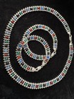 Sterling Silver Multi Color Chalcedony Bracelets & Necklace Set — photo 5