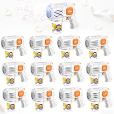 Panacare 12 Packs White Wedding Bubble Gun,Automatic Bubbele Maker with 10 Holes