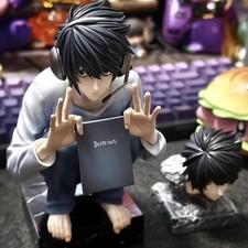 15cm/6 Inch Death Note L Lawliet Figure Squatting Pose Dual Heads Gk Statue