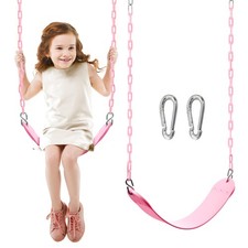 Heavy Duty Swing Seat Pink Color with 66  Chain, Swing Set Accessories Replac...