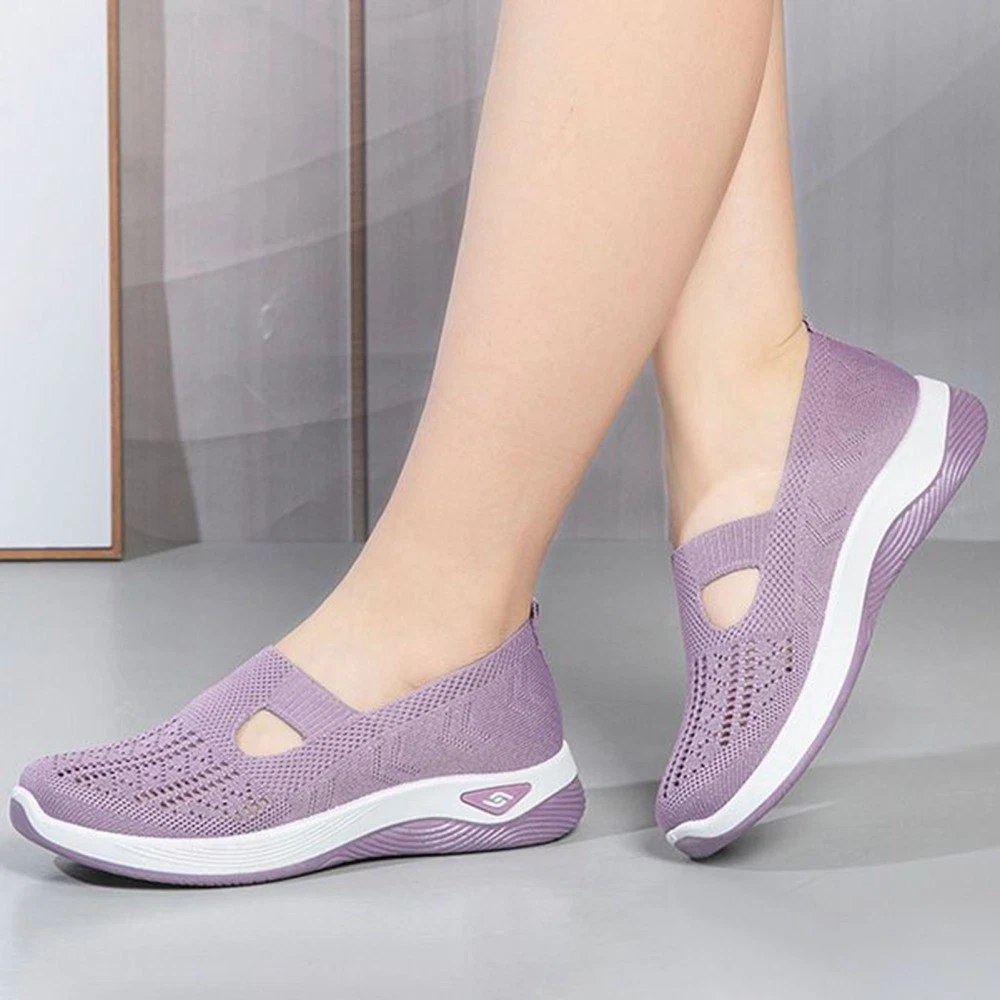 Women's Orthopedic Sneakers Air Cushion Platform Slip On Diabetics Walking Shoes