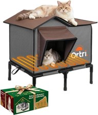 Large Outdoor Heated Cat House with Waterproof Pad for Winter Pets