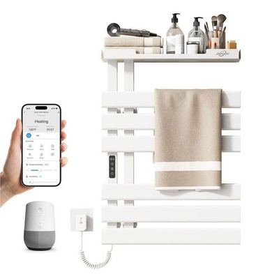 Smart Heated Towel Racks for Bathroom,Electric Towel Warmer Rack App & Voice ...