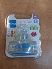MAM Baby Bottle Nipples Slow Flow Nipple Level 1 Silicone 0 Months 2 Pack