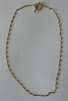 Vintage Gold Tone Chunky Texture Chain Link Necklace 16 