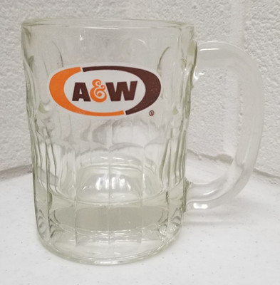 Vintage AW Root Beer Mini Oval Logo A&W Original Authentic 4.5'' Tall Mug KI1