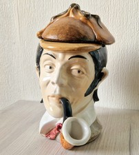 Rare Vintage Sherlock Holmes Figural Ceramic Tobacco/Cookie Jar 23cm