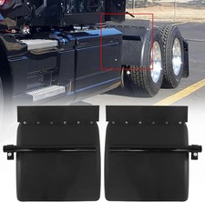 24" x Pair of Black Poly Quarter Fenders Fit for Semi Truck, Heavy Duty...