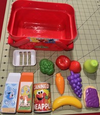 Just Play Sesame Street Pretend Play Plastic Food Groceries with Basket