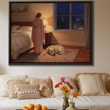 Oil Painting Labrador Framed Canvas Print Dog Art for Living Room Decor