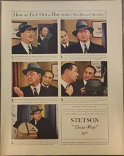 1941 Stetson Three Way Hats Vintage Ad 14 x 10 Best Dressed Benchley