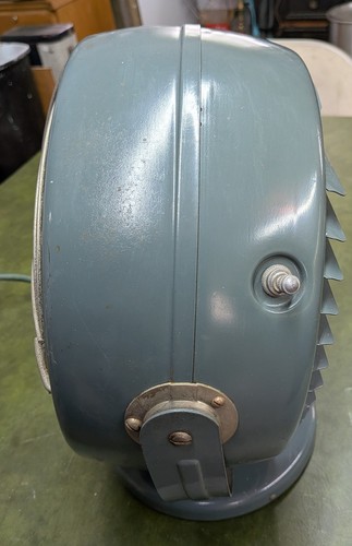 Vintage Mid Century Modern Dominion blau/grau Schreibtischventilator - getestet funktioniert einwandfrei - Bild 3 von 7