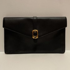 FENDI Black Leather Chameleon Envelope clutch bag Black 8M0284